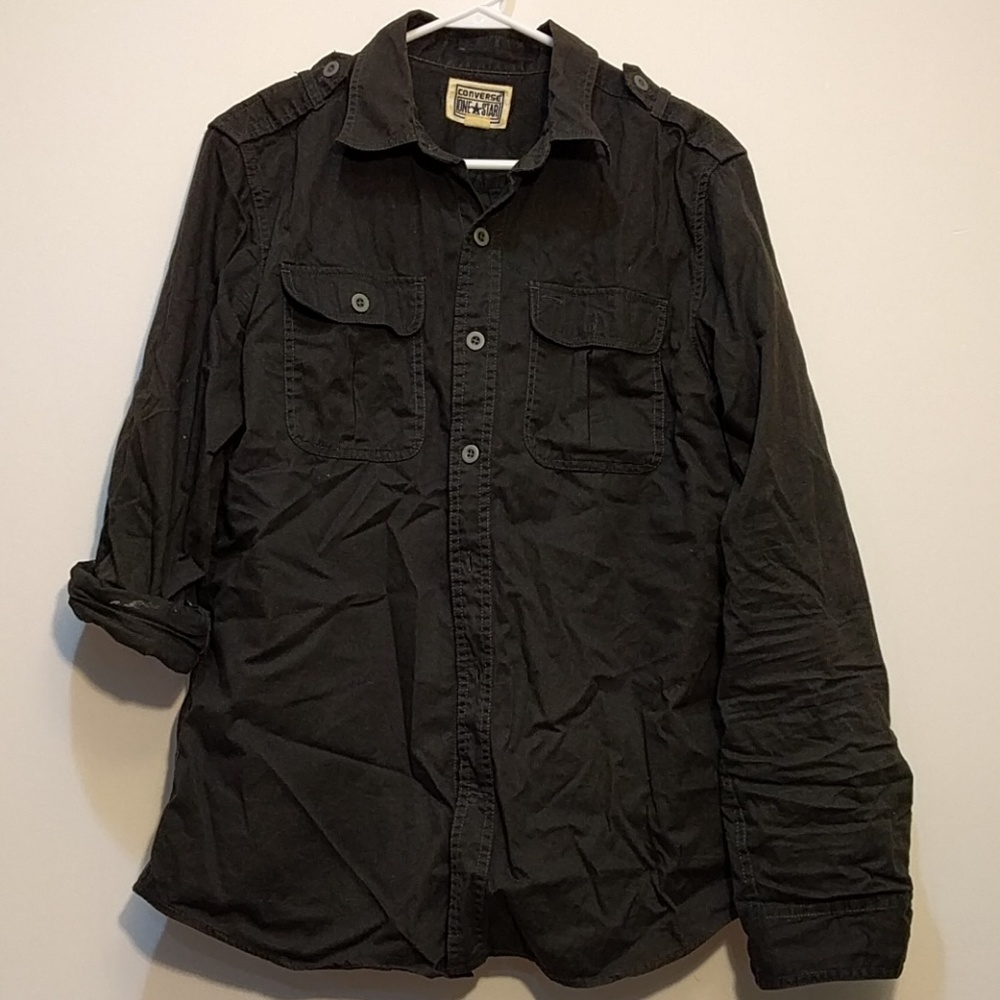 Casual black Converse button down shirt